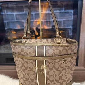 Coach Heritage Tattersall Signature Tote